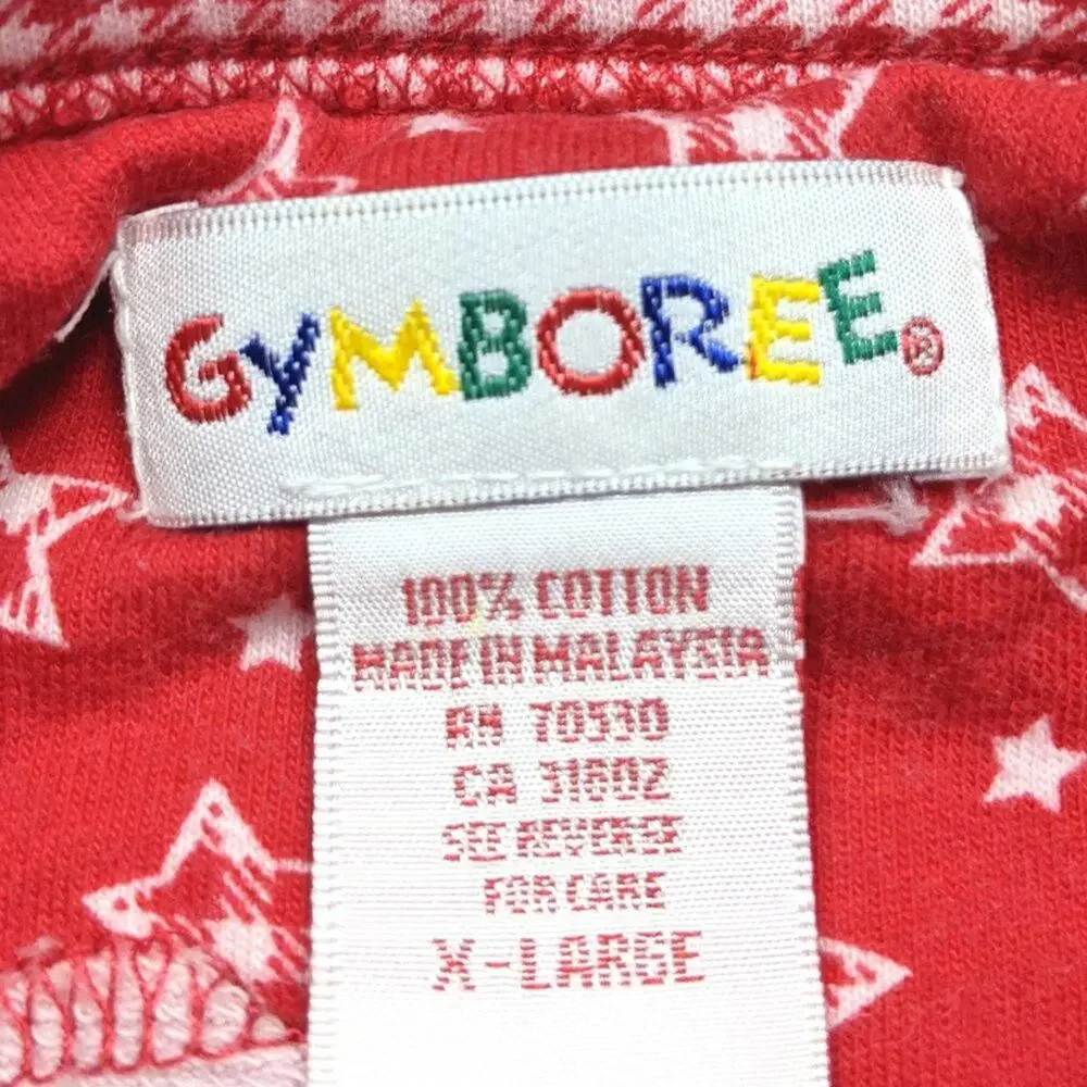 Vintage Gymboree Top Girls Size XL 5T Red Star Long Sleeve Shirt